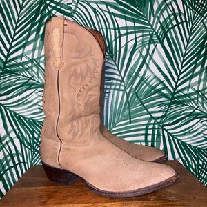 Nocona Tan Suede Western Cowboy Boots Men’s 11 D USA